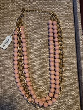 Park Lane Pink Beaded Triple-Strand Necklace with Gold Chain